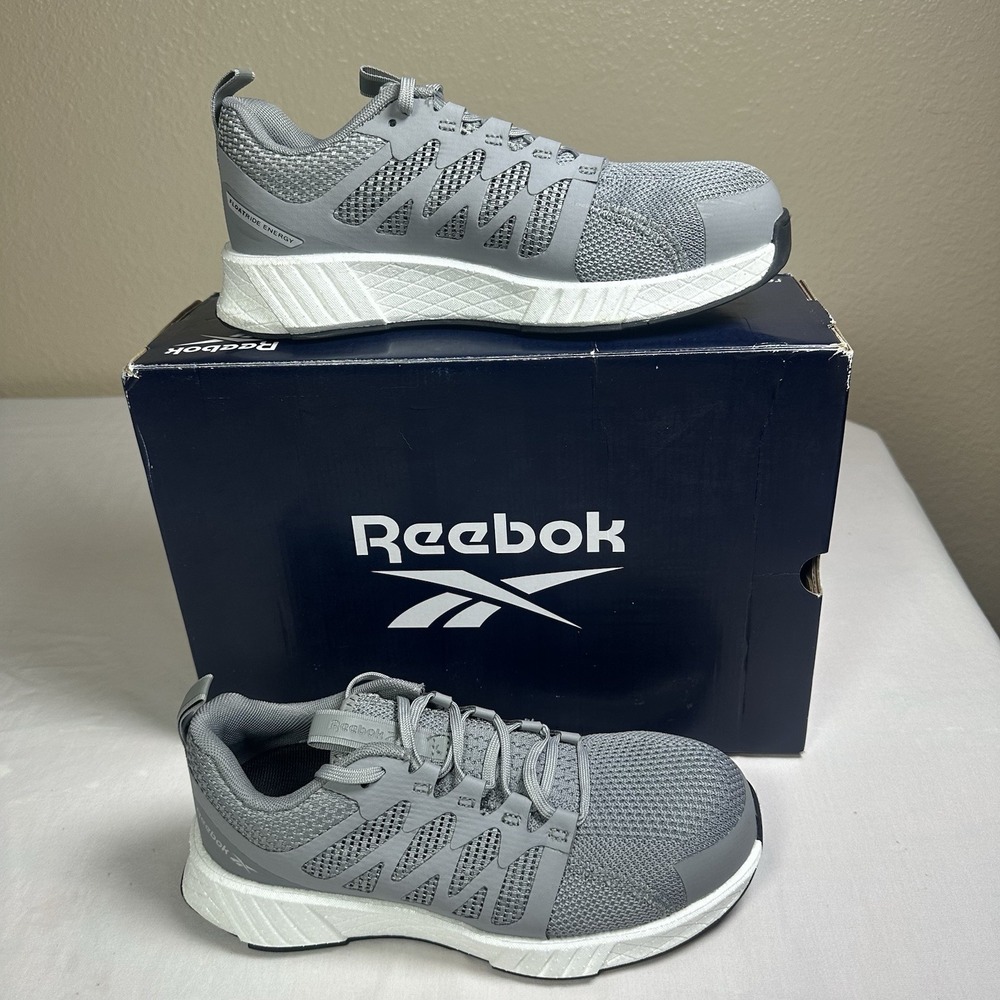 Reebok Fusion Flexweave Women Size‎ 7M Gray Composite Toe Work Shoes Sneaker NIB